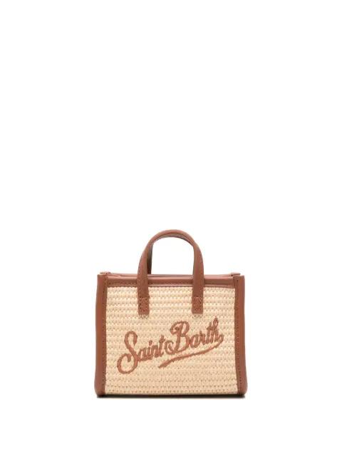 micro Vivian logo-embroidered woven tote bag by MC2 SAINT BARTH