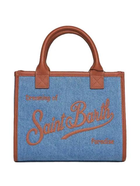 midi Vanity logo-embroidered denim tote bag by MC2 SAINT BARTH