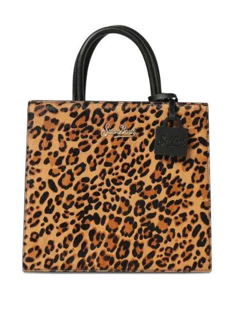 midi leopard print top handle tote bag by MC2 SAINT BARTH midi leopard print top handle tote bag by MC2 SAINT BARTH