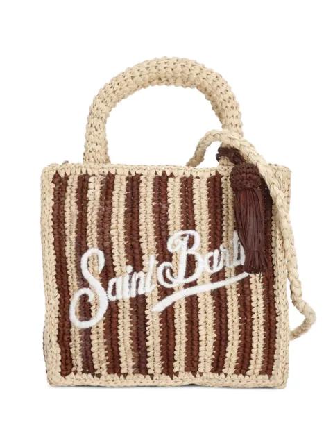 mini Vanity Raffia striped tote bag by MC2 SAINT BARTH
