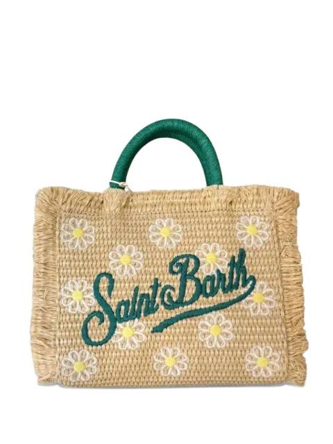 mini Vanity daisy-embroidered tote bag by MC2 SAINT BARTH