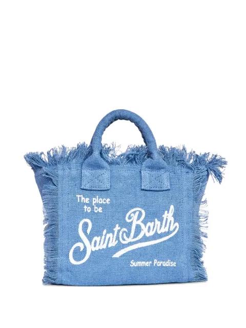 mini Vanity frayed linen tote bag by MC2 SAINT BARTH