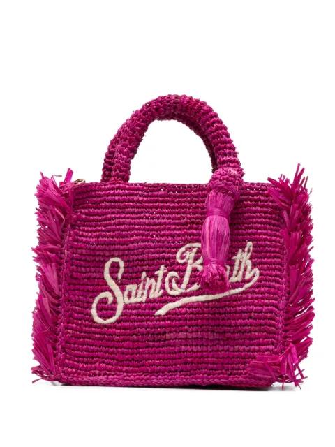 mini Vanity fringed logo-embroidered tote bag by MC2 SAINT BARTH
