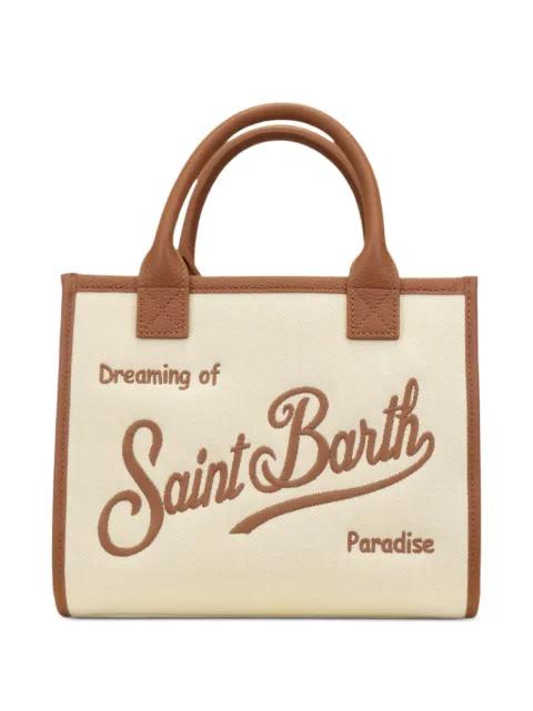 mini Vanity logo-embroidered canvas tote bag by MC2 SAINT BARTH