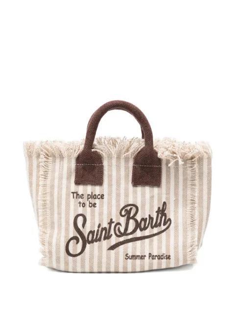 mini Vanity striped frayed-edge tote bag by MC2 SAINT BARTH