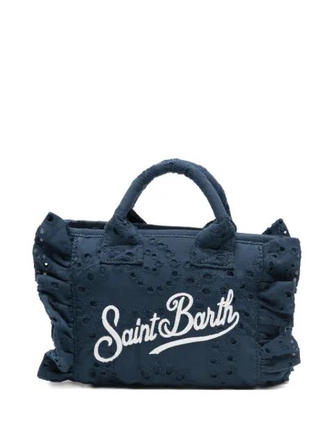mini broderie-anglaise ruffled tote bag by MC2 SAINT BARTH