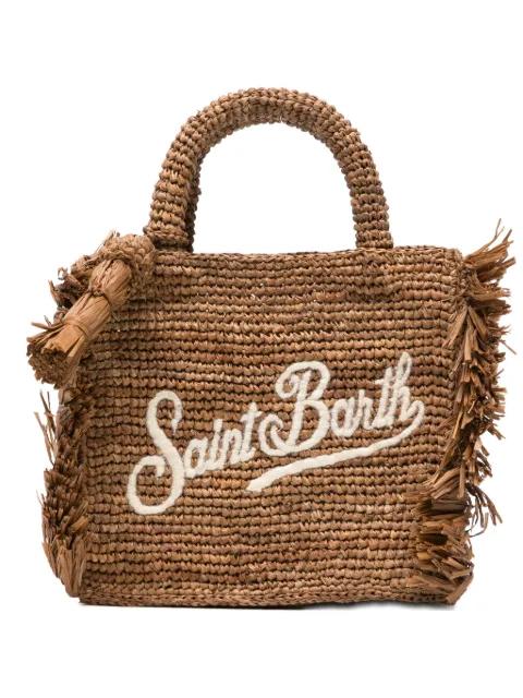 mini fringed raffia tote bag by MC2 SAINT BARTH