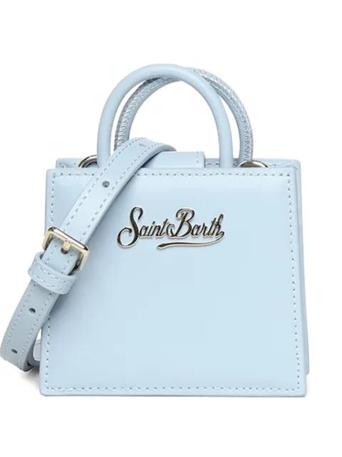mini logo-plaque leather tote bag by MC2 SAINT BARTH
