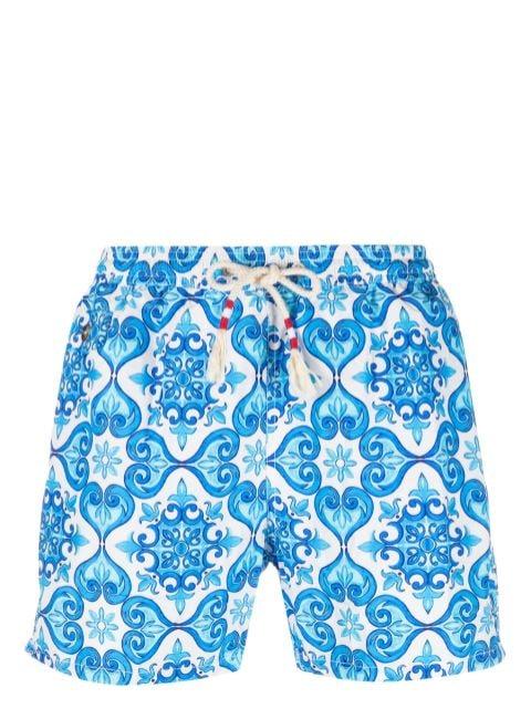 mosaic-print wim shorts by MC2 SAINT BARTH