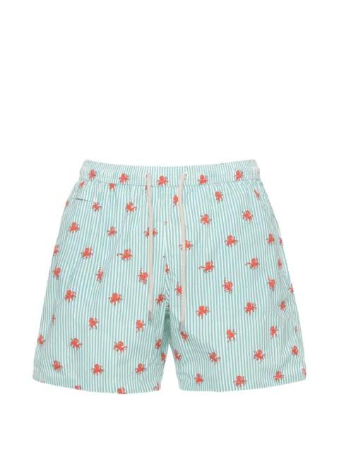 octopus-print striped swim shorts by MC2 SAINT BARTH