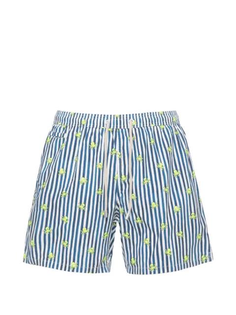 octopus-print striped swim shorts by MC2 SAINT BARTH