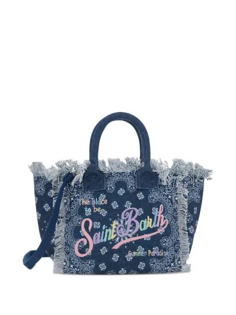 paisley-print frayed tote bag by MC2 SAINT BARTH
