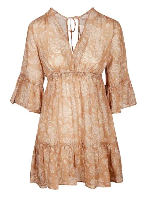paisley-print ruffled dress by MC2 SAINT BARTH