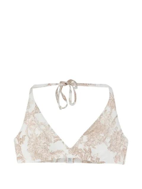 palm-print bikini top by MC2 SAINT BARTH