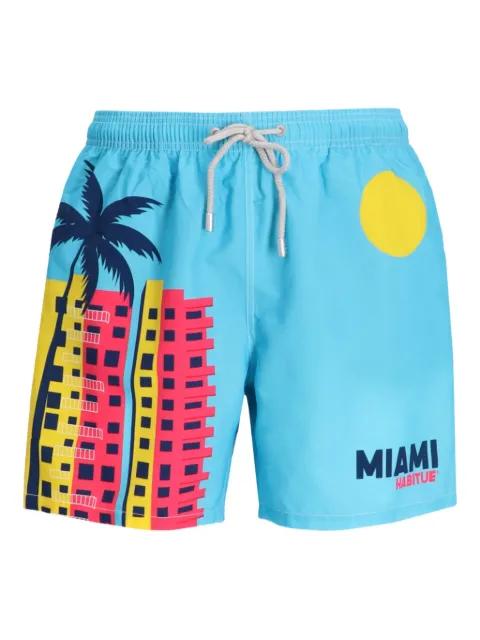 palm-print swim shorts by MC2 SAINT BARTH