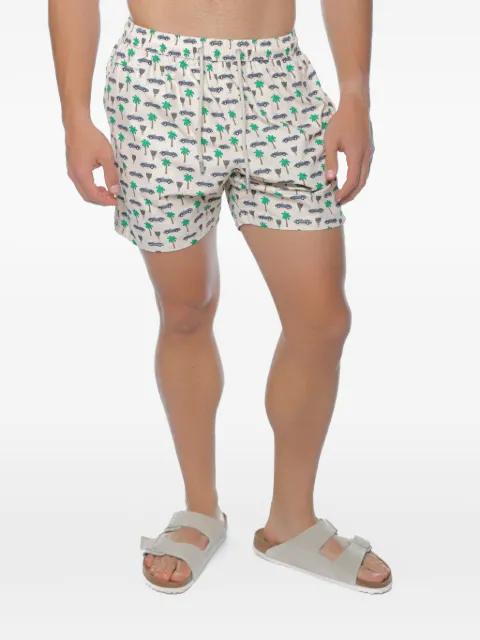 palm tree-print drawstring swim shorts by MC2 SAINT BARTH