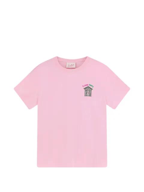 rhinestone-embellished motif t-shirt by MC2 SAINT BARTH