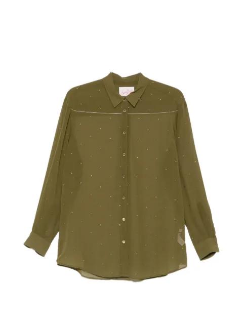 rhinestone-embellished semi-sheer shirt by MC2 SAINT BARTH