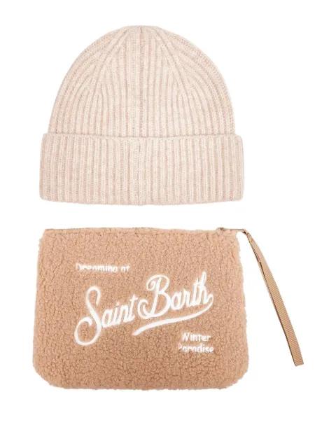 ribbed embroidery beanie pouch (set of two) by MC2 SAINT BARTH