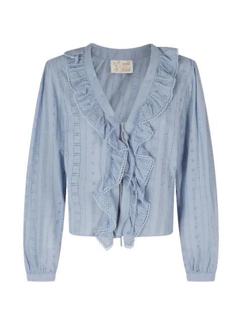 ruffled broderie-anglaise blouse by MC2 SAINT BARTH