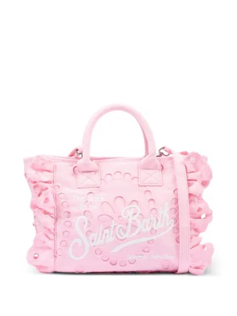ruffled broderie-anglaise tote bag by MC2 SAINT BARTH