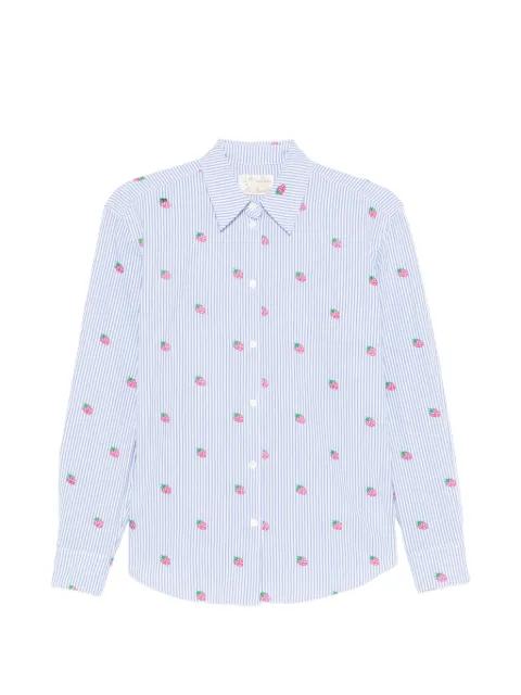 strawberry-embroidered striped shirt by MC2 SAINT BARTH
