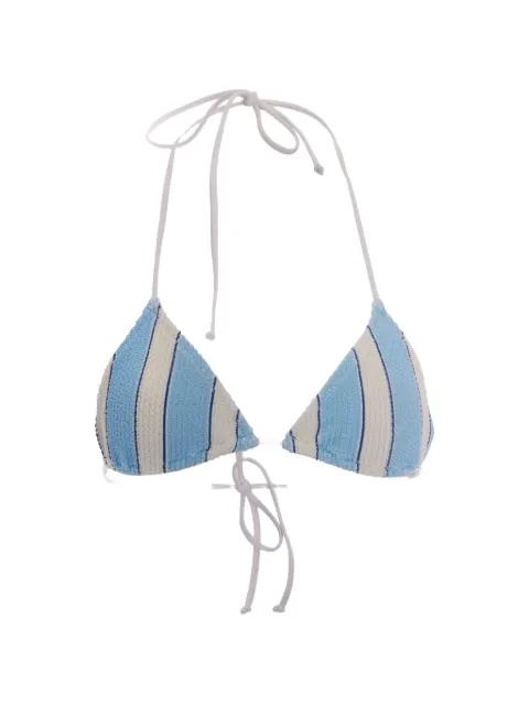 striped crinkle bikini top by MC2 SAINT BARTH