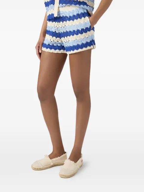 striped crochet-knit shorts by MC2 SAINT BARTH