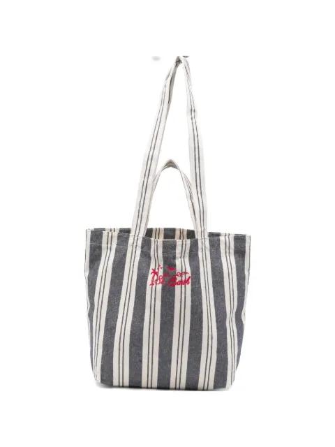 striped embroidered tote bag by MC2 SAINT BARTH
