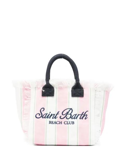 striped frayed-edge beach bag by MC2 SAINT BARTH