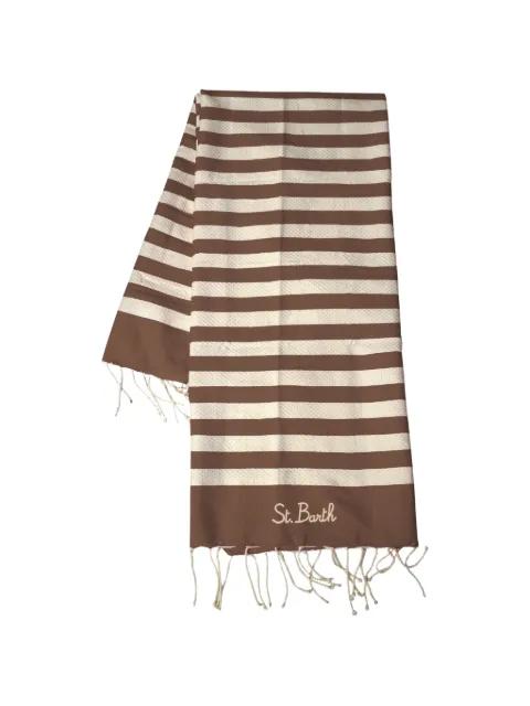 striped fringed beach towel by MC2 SAINT BARTH