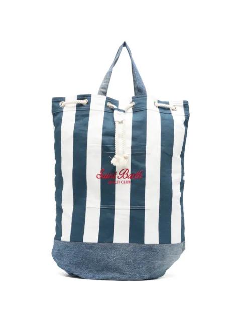 striped logo-embroidered backpack by MC2 SAINT BARTH