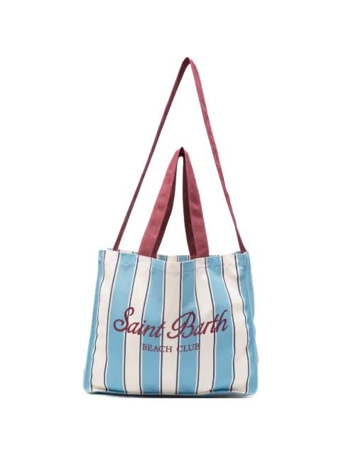 striped logo-print tote bag by MC2 SAINT BARTH