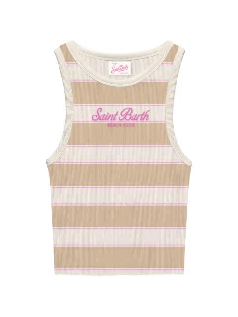 striped logo tank top by MC2 SAINT BARTH