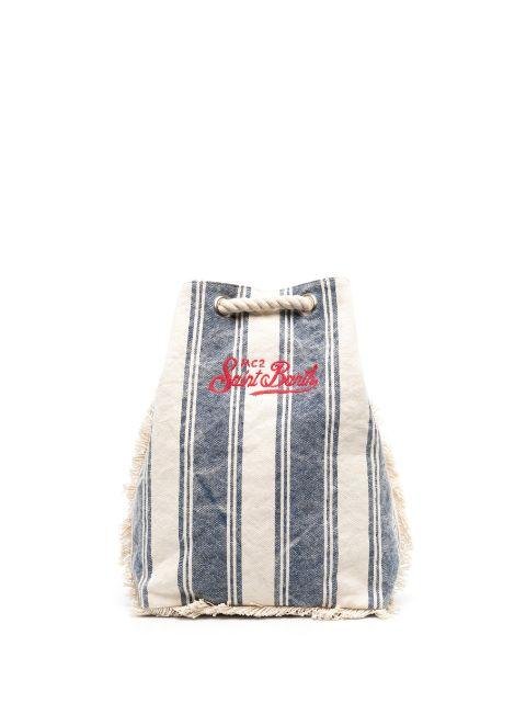 striped-pattern cotton backpack by MC2 SAINT BARTH