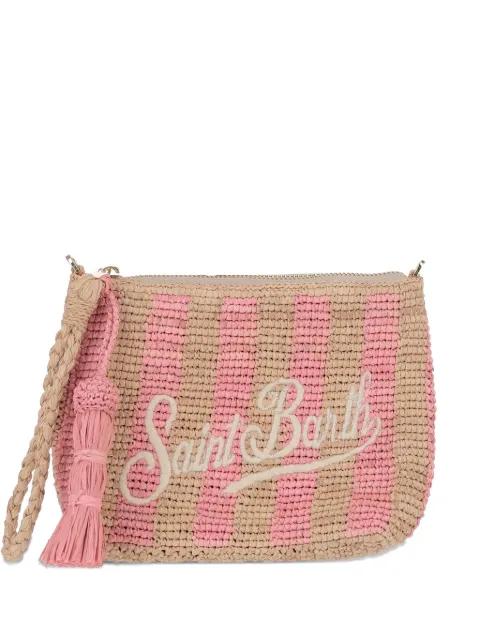 striped tassel-detail clutch bag by MC2 SAINT BARTH