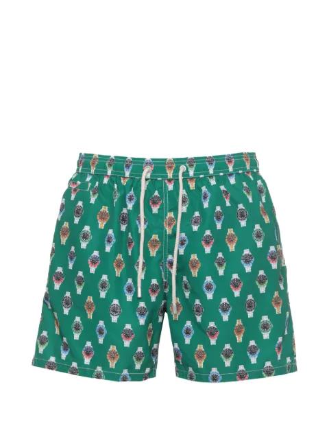watch-print drawstring swim shorts by MC2 SAINT BARTH