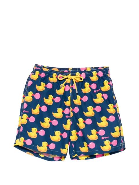 x Big Babol Lighting duck-print drawstring swim shorts by MC2 SAINT BARTH
