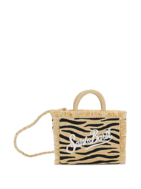 zebra-print frayed tote bag by MC2 SAINT BARTH