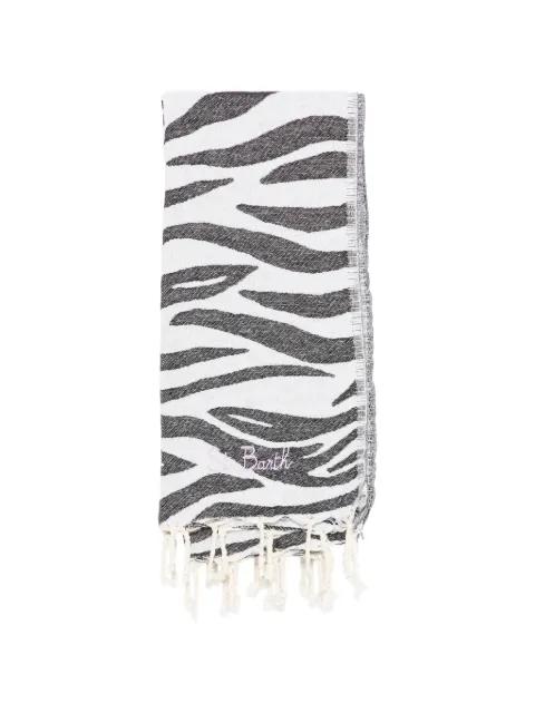 zebra-print fringed beach towel by MC2 SAINT BARTH