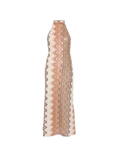 zigzag-print halterneck maxi dress by MC2 SAINT BARTH