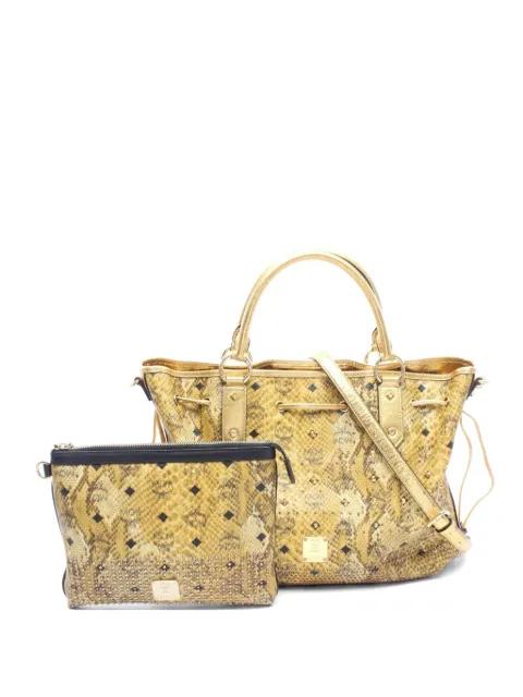 00s Visetos python-embossed tote bag by MCM 