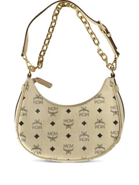Aren Crescent  monogram-print shoulder bag by MCM