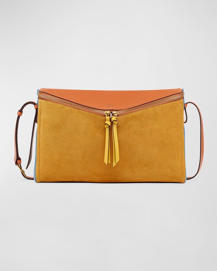 Colorblock Leather & Suede Shoulder Bag by MCM Colorblock Leather & Suede Shoulder Bag by MCM