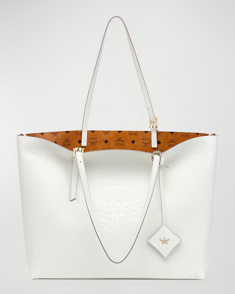 Lauretos Leather Shopper Tote Bag by MCM