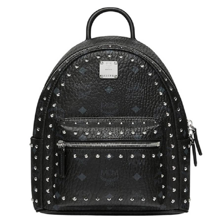 MCM Black Mini Visetos Stark Backpack by MCM