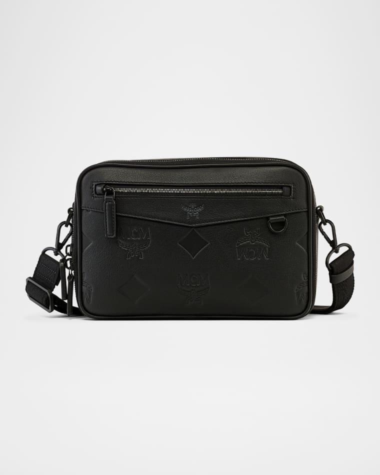 Men's Small Embossed Leather Crossbody Bag by MCM
