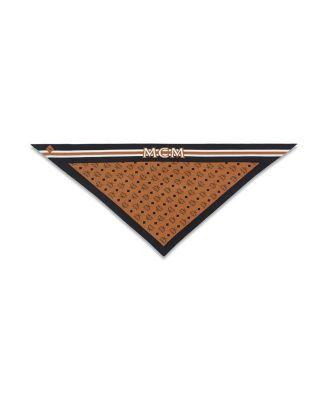 Monogram Print Triangle Silk Scarf by MCM