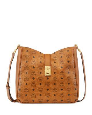 Tracy Large Visetos Leather Hobo Bag by MCM
