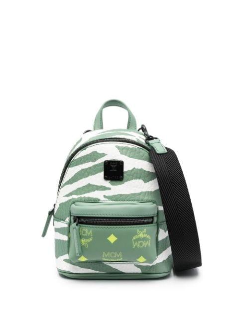 animal-print leather backpack by MCM